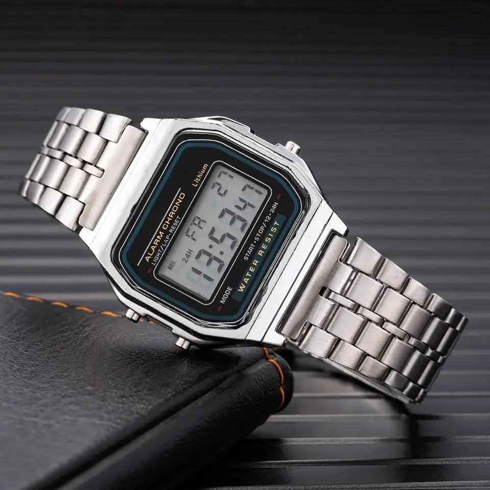 Montre Digitale Vintage 90's - Acier Inoxydable