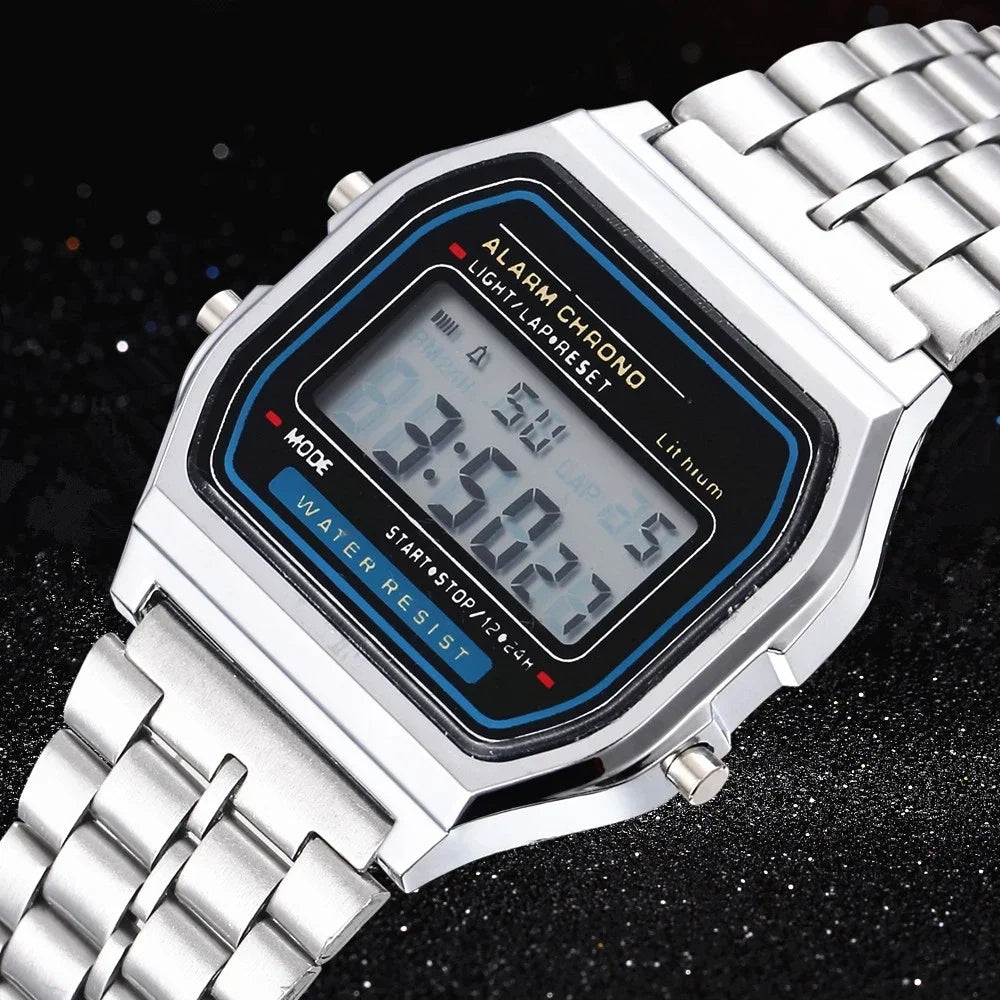 Montre Digitale Vintage 90's - Acier Inoxydable
