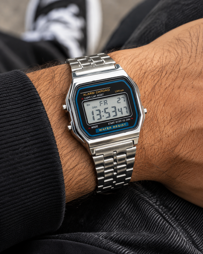 Montre Digitale Vintage 90's - Acier Inoxydable